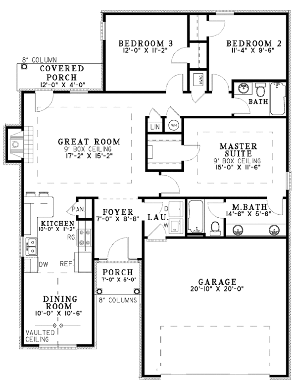 House Design - Ranch Floor Plan - Main Floor Plan #17-2975