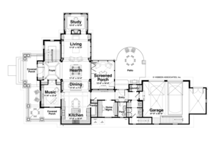 Floor Plan - Main Floor for Craftsman House Plan #928-185 - 4 bed, 3.5 bath
