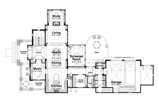 Floor Plan - Main Floor for Craftsman House Plan #928-185 - 4 bed, 3.5 bath