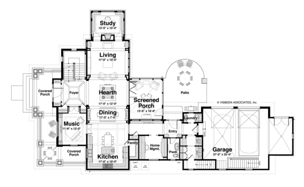 Craftsman Floor Plan - Main Floor Plan #928-185