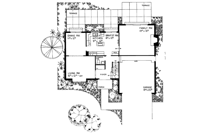 Dream House Plan - Floor Plan - Main Floor for Country House Plan #72-729 - 4 bed, 2.5 bath