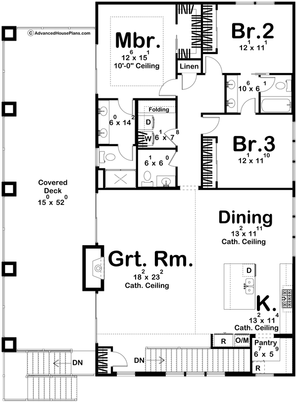 Architectural House Design - Floor Plan - Upper Floor for Barndominium House Plan #455-818 - 3 bed, 2.5 bath