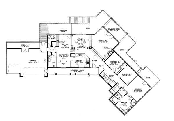 House Plan Design - Country Floor Plan - Main Floor Plan #17-2636