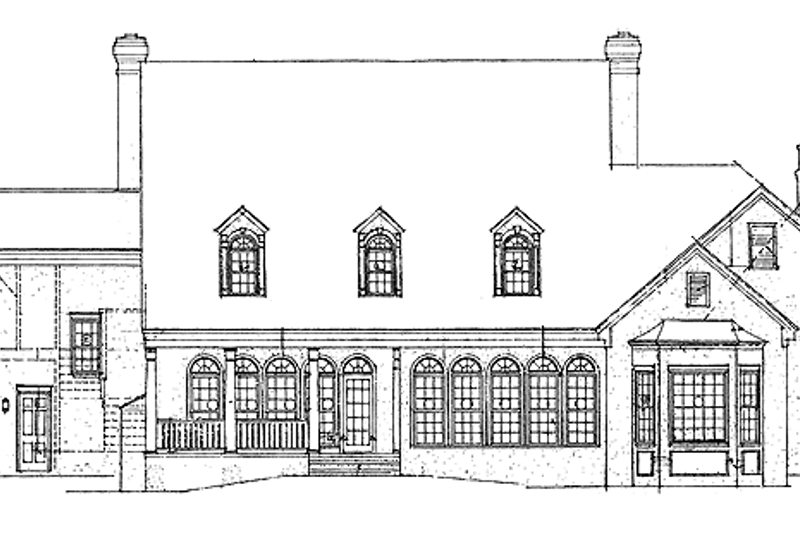 Home Plan - Exterior - Rear Elevation for Classical House Plan #453-192 - 4 bed, 3.5 bath