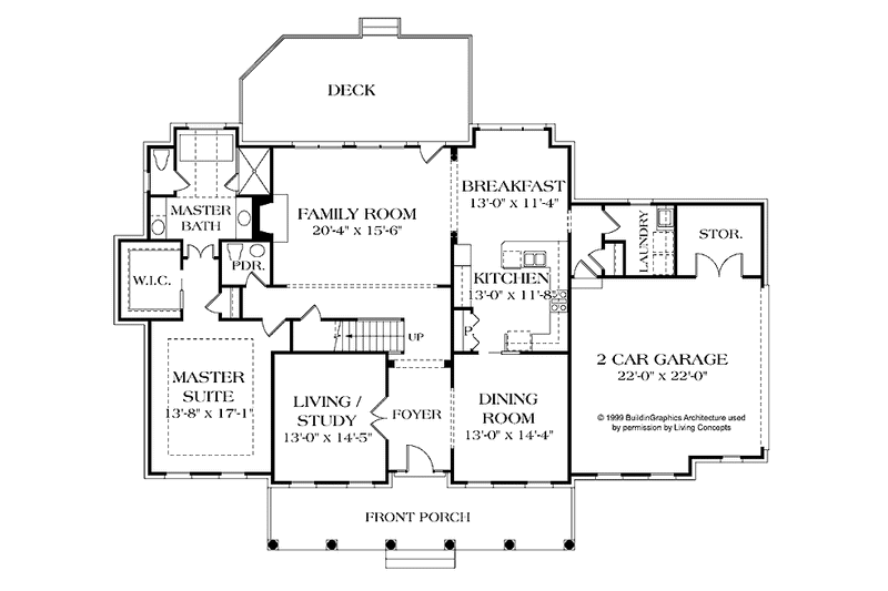 Home Plan - Floor Plan - Main Floor for Classical House Plan #453-335 - 3 bed, 2.5 bath
