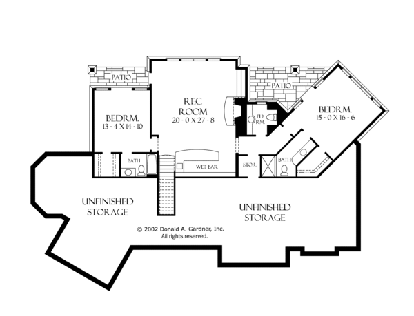 European Floor Plan - Lower Floor Plan #929-894