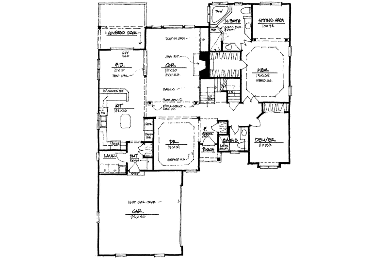 House Plan Design - Floor Plan - Main Floor for Traditional House Plan #328-406 - 3 bed, 2.5 bath
