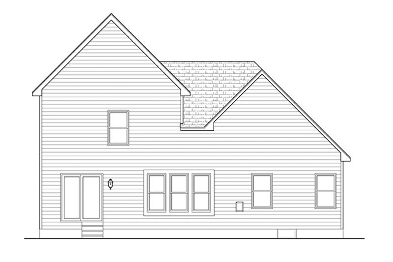 Home Plan - Exterior - Rear Elevation for Colonial House Plan #1010-99 - 3 bed, 2.5 bath