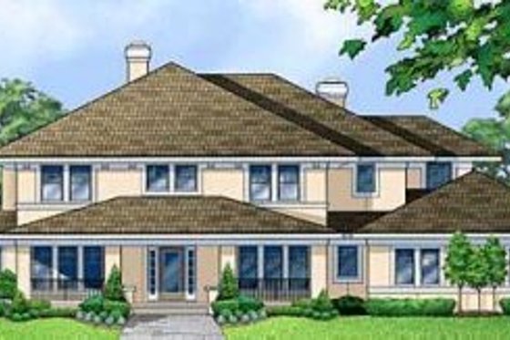 Exterior - Front Elevation for Modern House Plan #67-173 - 4 bed, 4 bath
