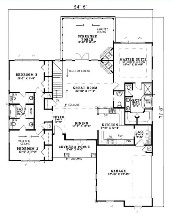 Farmhouse Floor Plan - Main Floor Plan #17-2313