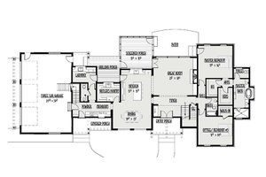 Floor Plan - Main Floor for Farmhouse House Plan #1088-9 - 5 bed, 4.5 bath