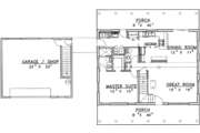 Log Style House Plan - 3 Beds 3 Baths 2586 Sq/Ft Plan #117-108 