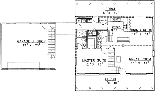 House Design - Log Floor Plan - Main Floor Plan #117-108