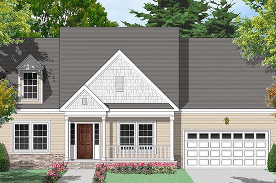 Exterior - Front Elevation 3 for Country House Plan #1053-75 - 2 bed, 2 bath