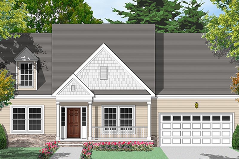 Dream House Plan - Exterior - Front Elevation 3 for Country House Plan #1053-75 - 2 bed, 2 bath