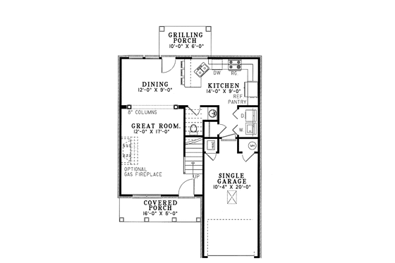 Floor Plan - Main Floor for Country House Plan #17-2746 - 3 bed, 2.5 bath