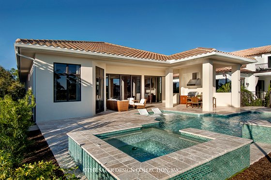 Exterior - Rear Elevation for Mediterranean House Plan #930-458 - 4 bed, 4.5 bath