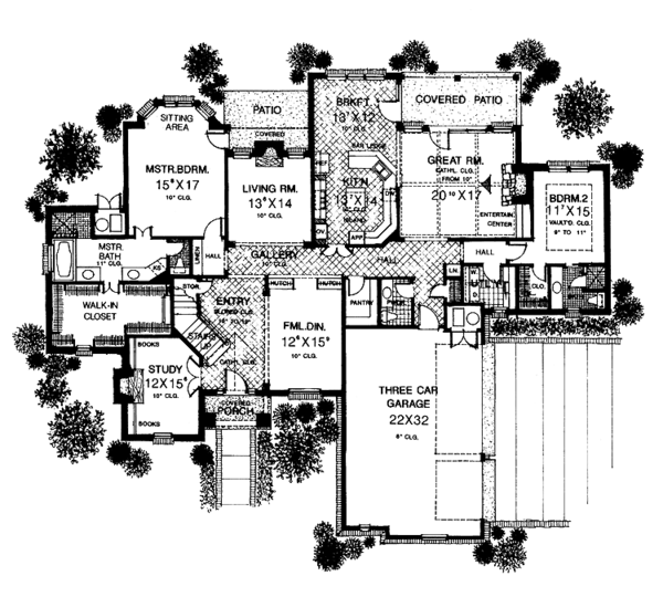 Architectural House Design - European Floor Plan - Main Floor Plan #310-1134