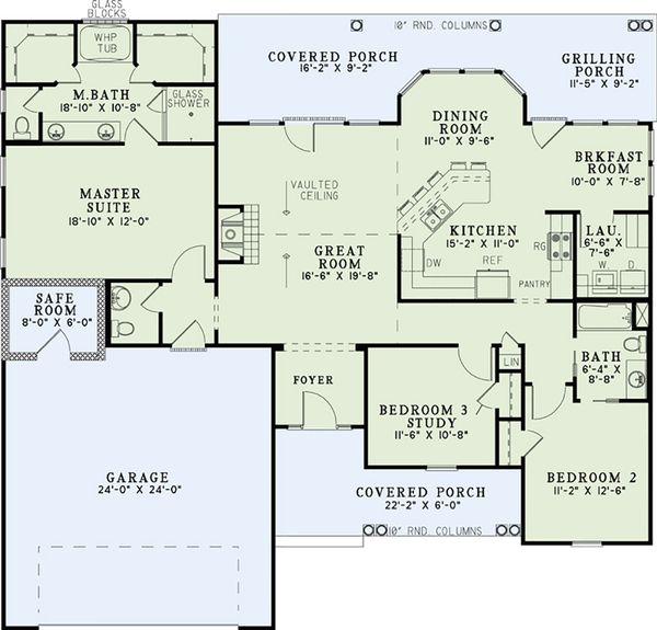 House Plan Design - Country Floor Plan - Main Floor Plan #17-2550