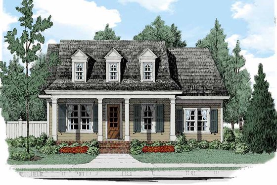 Exterior - Front Elevation 3 for Colonial House Plan #927-512 - 2 bed, 2.5 bath