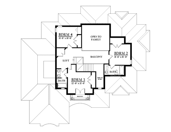 Architectural House Design - Prairie Floor Plan - Upper Floor Plan #937-34