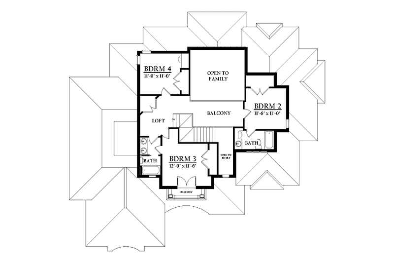 Architectural House Design - Floor Plan - Upper Floor for Prairie House Plan #937-34 - 4 bed, 3 bath