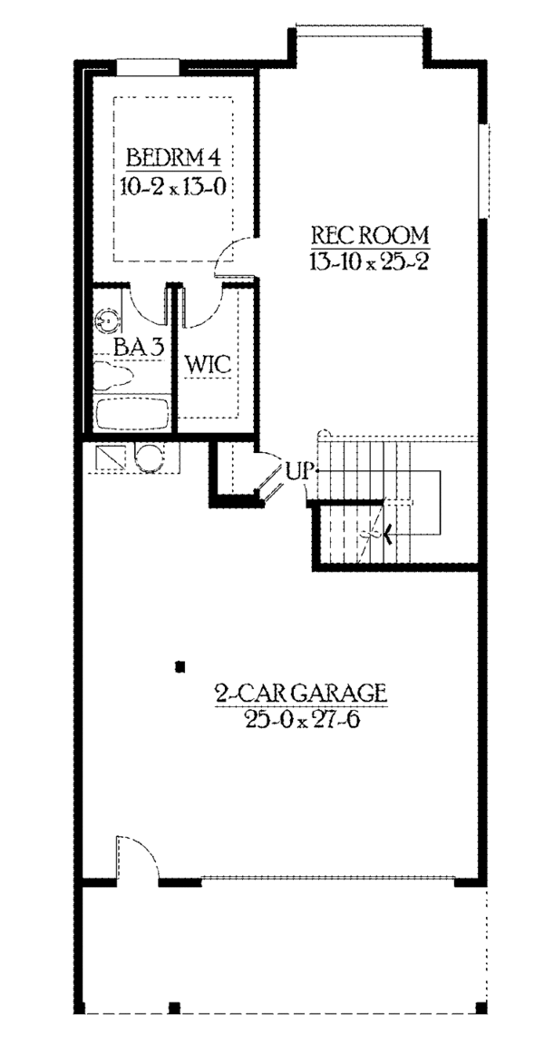 Architectural House Design - Prairie Floor Plan - Lower Floor Plan #132-364