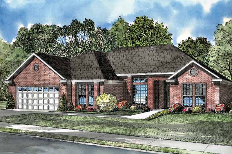 Architectural House Design - Ranch Exterior - Front Elevation Plan #17-3056