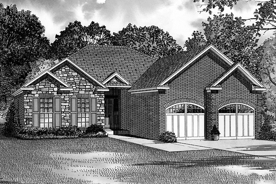 Exterior - Front Elevation 3 for Traditional House Plan #17-2735 - 2 bed, 2 bath