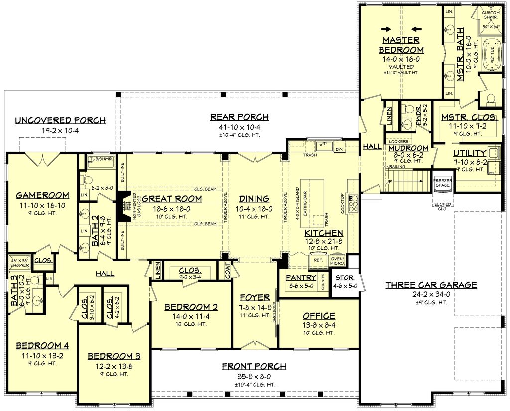 Farmhouse Style House Plan 4 Beds 3.5 Baths 3086 Sq/Ft