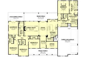 Floor Plan - Main Floor for Farmhouse House Plan #430-222 - 4 bed, 3.5 bath
