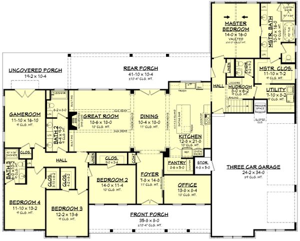 Farmhouse Floor Plan - Main Floor Plan #430-222