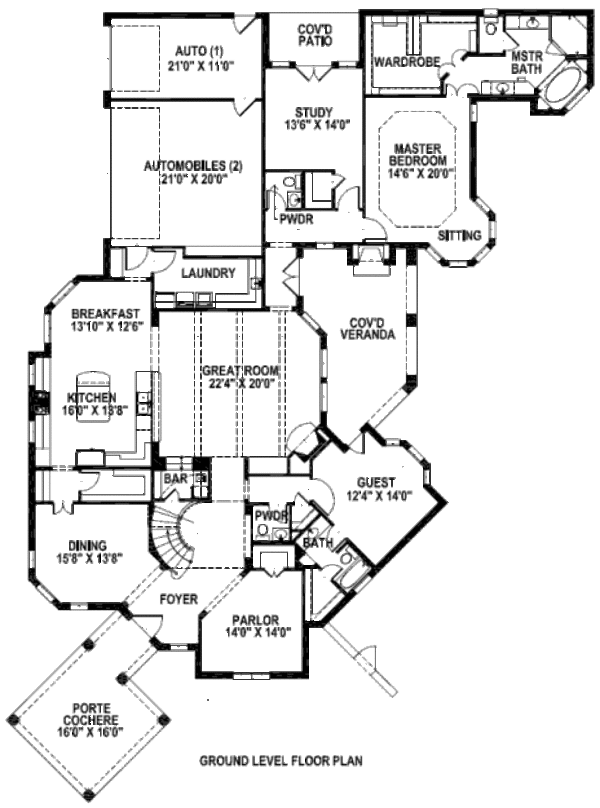 European Floor Plan - Main Floor Plan #141-268