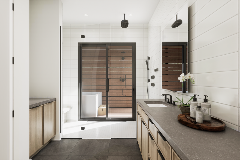 House Blueprint - Interior - Master Bathroom for Modern House Plan #1087-1 - 4 bed, 3.5 bath