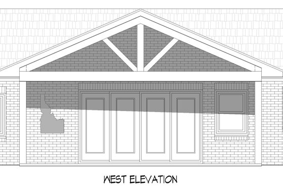 Exterior - Front Elevation 3 for Country House Plan #932-1306, 1 bath