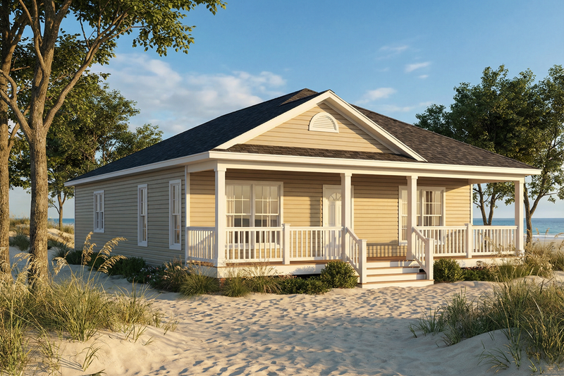 Traditional Style House Plan - 3 Beds 3 Baths 1462 Sq/Ft Plan #17-555 Exterior