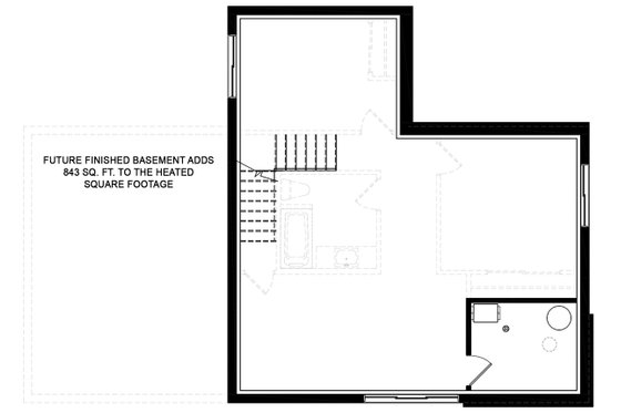 Floor Plan - Lower Floor for Modern House Plan #23-2719 - 2 bed, 2 bath