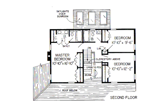 Floor Plan - Upper Floor for Country House Plan #312-807 - 3 bed, 2.5 bath