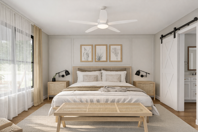 House Blueprint - Interior - Master Bedroom for Farmhouse House Plan #1117-30 - 3 bed, 2.5 bath
