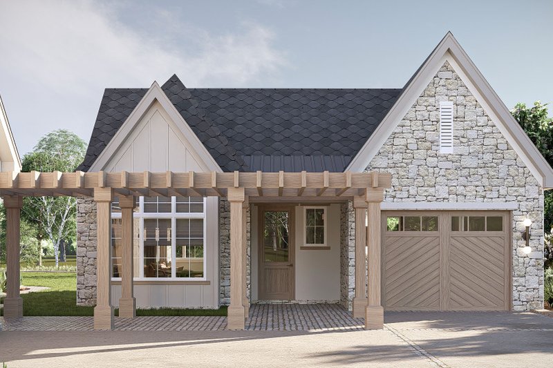 House Blueprint - Exterior - Outdoor Living 1 for Modern House Plan #455-331 - 3 bed, 3.5 bath