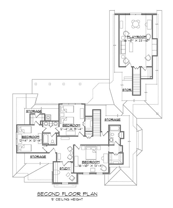 House Plan Design - European Floor Plan - Upper Floor Plan #1054-44