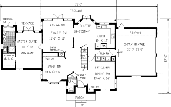 House Plan Design - Classical Floor Plan - Main Floor Plan #3-221