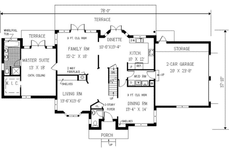 Home Plan - Floor Plan - Main Floor for Colonial House Plan #3-221 - 6 bed, 3.5 bath