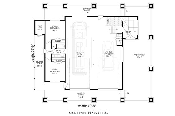 Floor Plan - Main Floor for Contemporary House Plan #932-455 - 5 bed, 3.5 bath