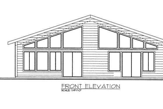 Exterior - Front Elevation 3 for Bungalow House Plan #117-1103 - 1 bed, 1.5 bath