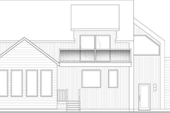 Exterior - Rear Elevation 1 for European House Plan #23-2819 - 3 bed, 2.5 bath
