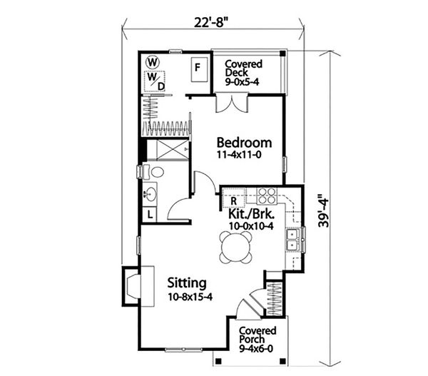 Dream House Plan - Cottage Floor Plan - Main Floor Plan #22-597