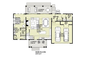 Floor Plan - Main Floor for Craftsman House Plan #901-138 - 4 bed, 2.5 bath