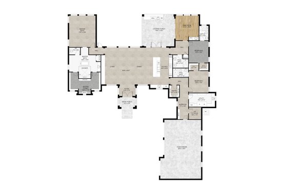 Floor Plan - Main Floor for Country House Plan #1110-36 - 3 bed, 3.5 bath