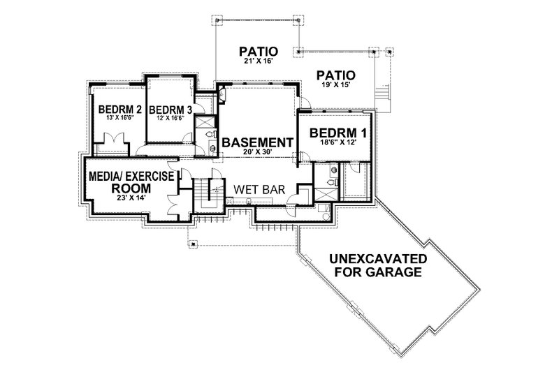 House Plan Design - Floor Plan - Lower Floor for Contemporary House Plan #112-225 - 5 bed, 4 bath